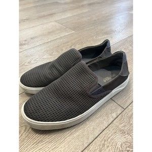 OLUKAI LAE' AHI Gray / Blue Mesh Upper Slip On Sneaker Shoe Loafers Men's Sz 12